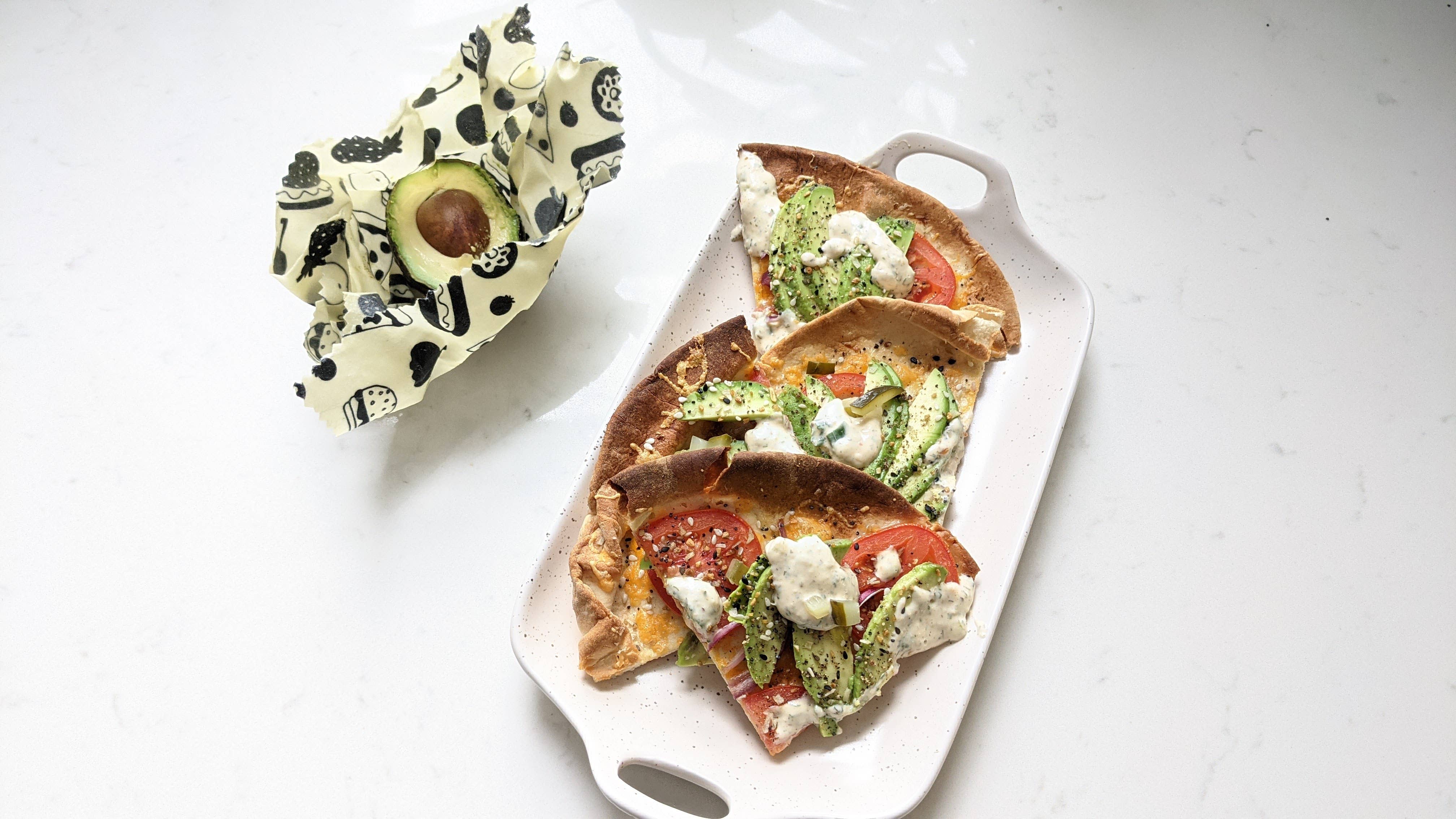 Mind Your Bees Handmade Wraps - Vendita all'ingrosso Involucro/sacchetto per alimenti - Impacchi alimentari in cera d'api - Set Sm o Lg (stampa scarabocchi)4