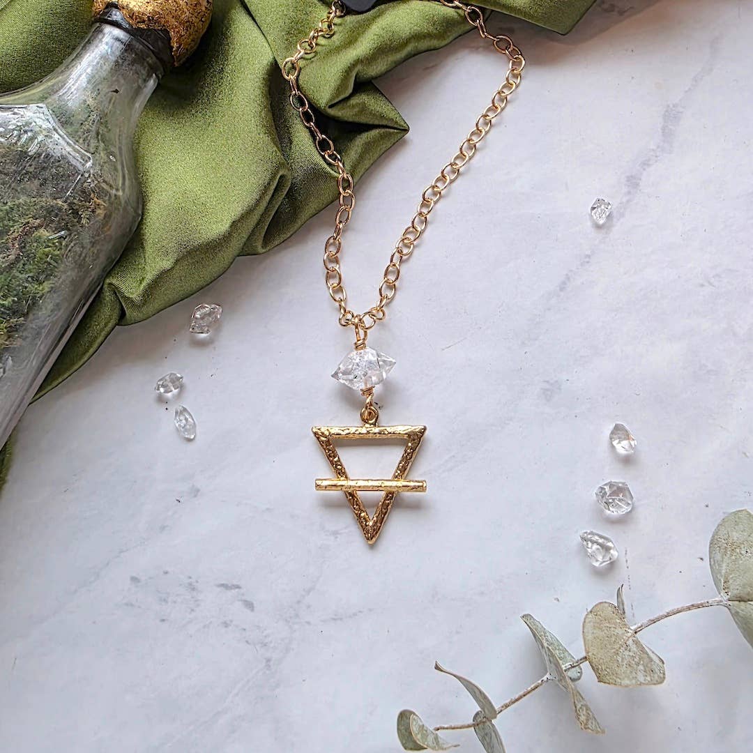 Dreamers of Dreams - Wholesale Pendant/Charm Necklace - Gold Alchemy Element Necklaces Fire, Water, Air, Earth3