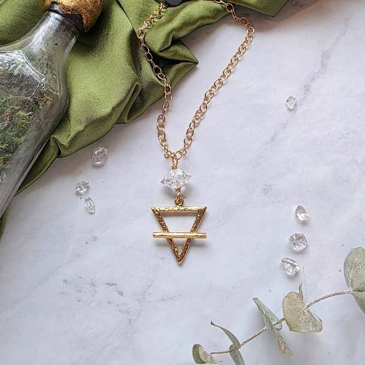Dreamers of Dreams - Wholesale Pendant/Charm Necklace - Gold Alchemy Element Necklaces Fire, Water, Air, Earth3