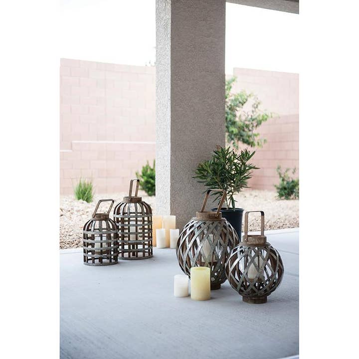 A&B Home Group Inc. - Wholesale Lantern - D11.5x19.5" Shanghai Round Lantern, Medium - Silver/Brown1