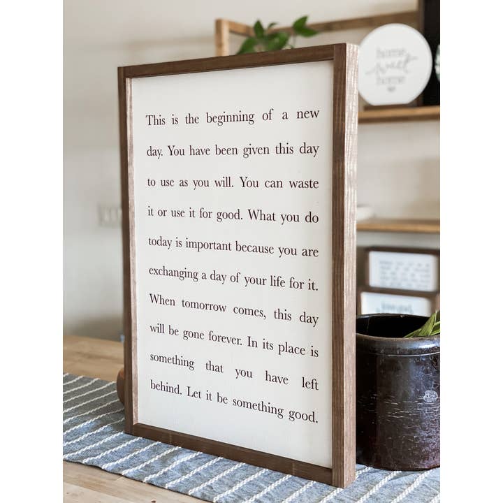 Lily and Sparrow - Wholesale Sign - This Is the Beginning of a New Day | Wood Sign, Wall Art