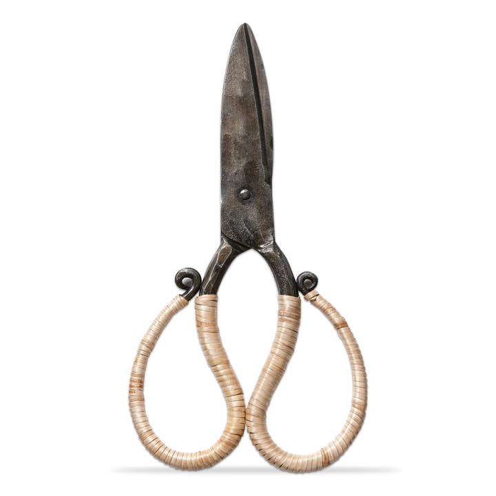 tag - Wholesale Scissors - Cane Wrapped Forged Iron Scissors - Black, Multi