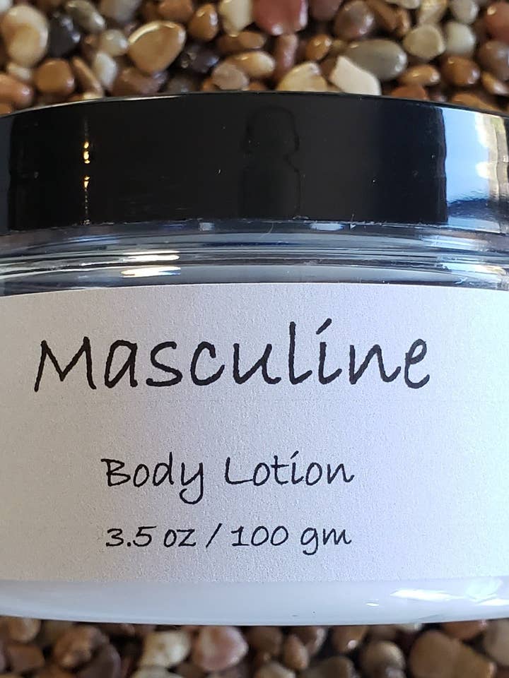 Masculine Body Lotion - 3.5 oz / 100 gm for wholesale by Pink Peppercorn
