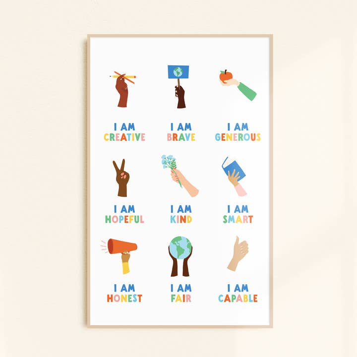 Affiche d'affirmations Je Suis pour la vente par Oh Happy Dani