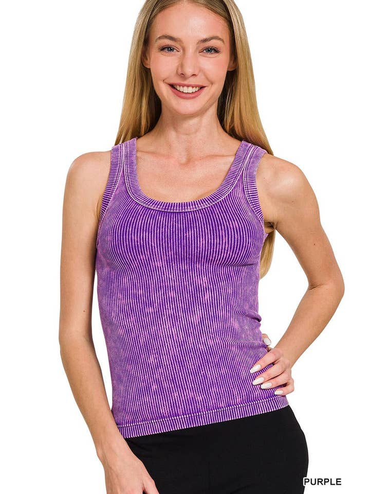 Vanilla Monkey - Vendita all'ingrosso Top in maglia - Donna - Canotta senza cuciture a costine lavata con scollo a 2 vie23