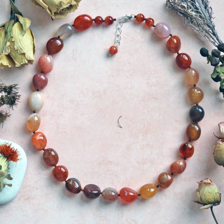 Beaded Red Botswana Necklace for wholesale by IST Jewelry