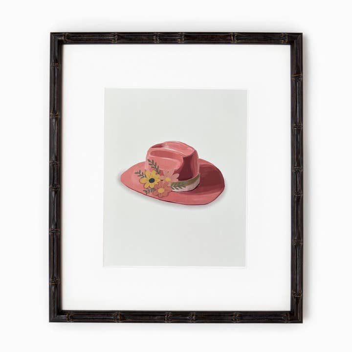 Cowboy Hat Print, Blommig Cowboyhatt Väggkonst för wholesale av Art and Soul