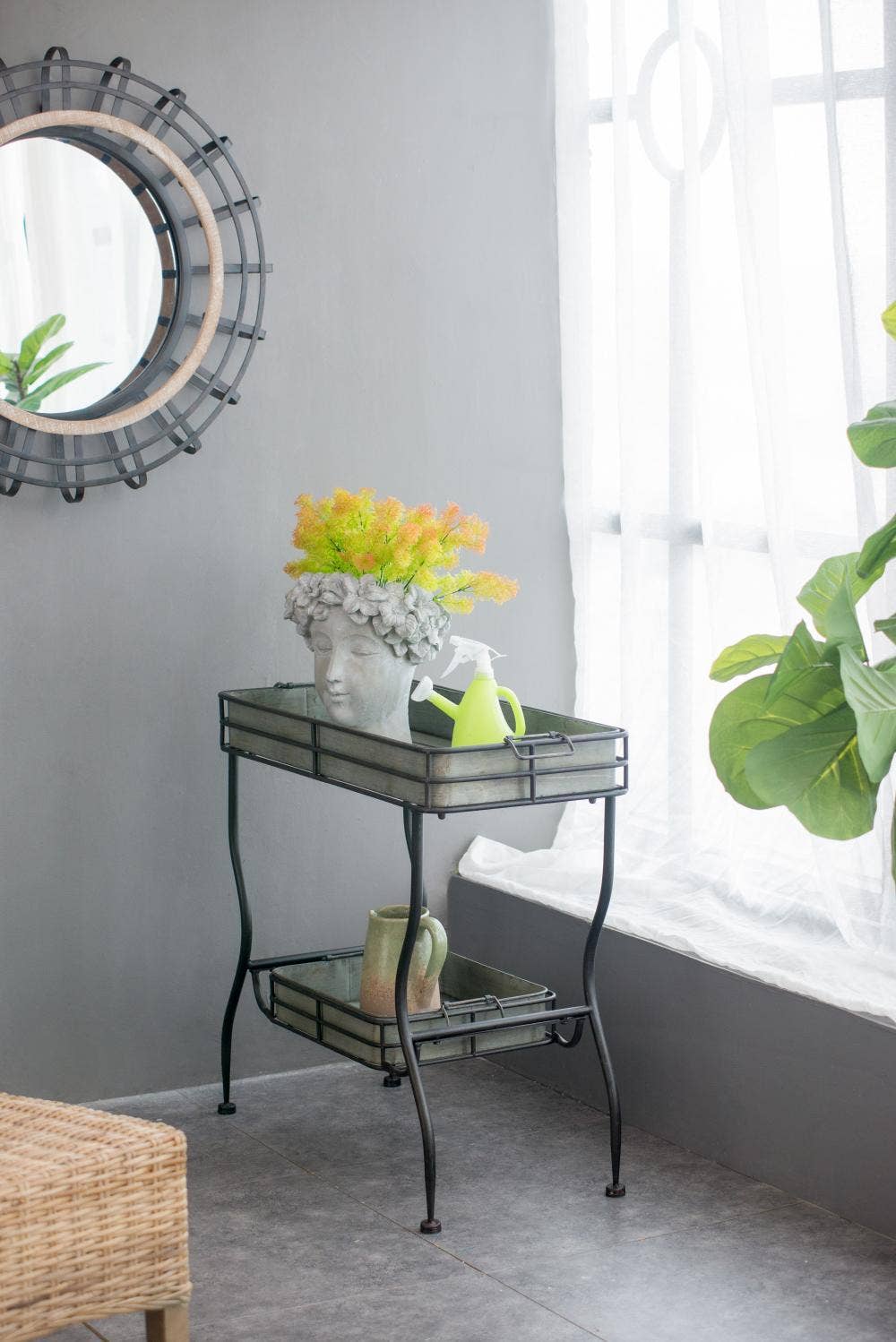 A&B Home Group Inc. - Wholesale Decorative Tray - Maggie Galvanized Tray Table11