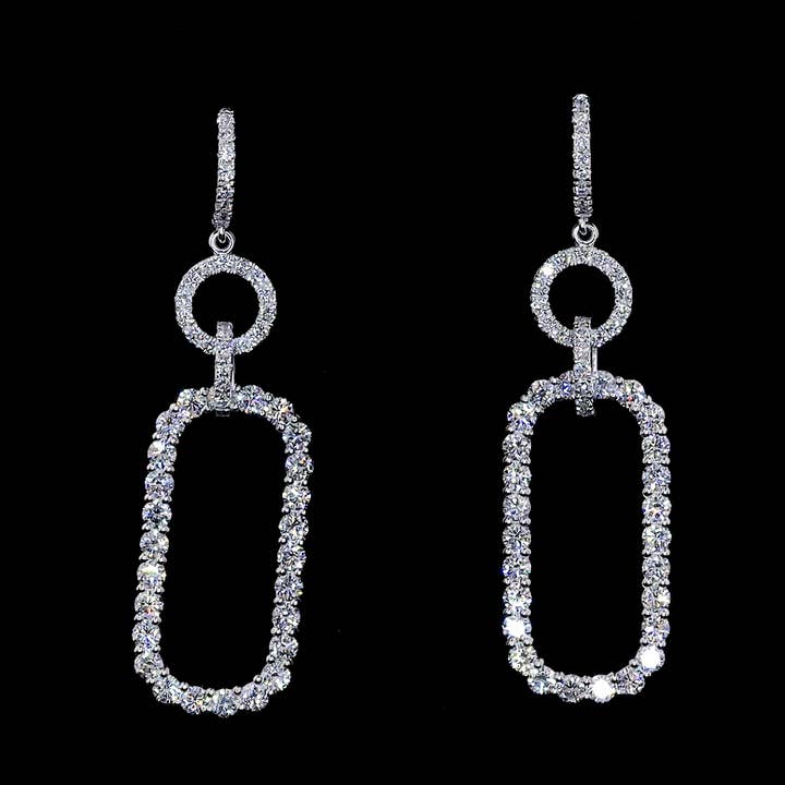 Oval Link Lab-Grown Diamond Drop Earrings for wholesale by Kalindi Jewels