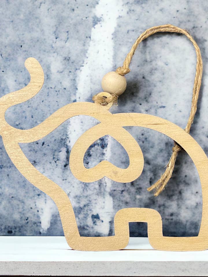 Obrytbar Band Elefantprydnad - 1/4 Tum Träsysterskap Minnessak för wholesale av Montgomery and Claire