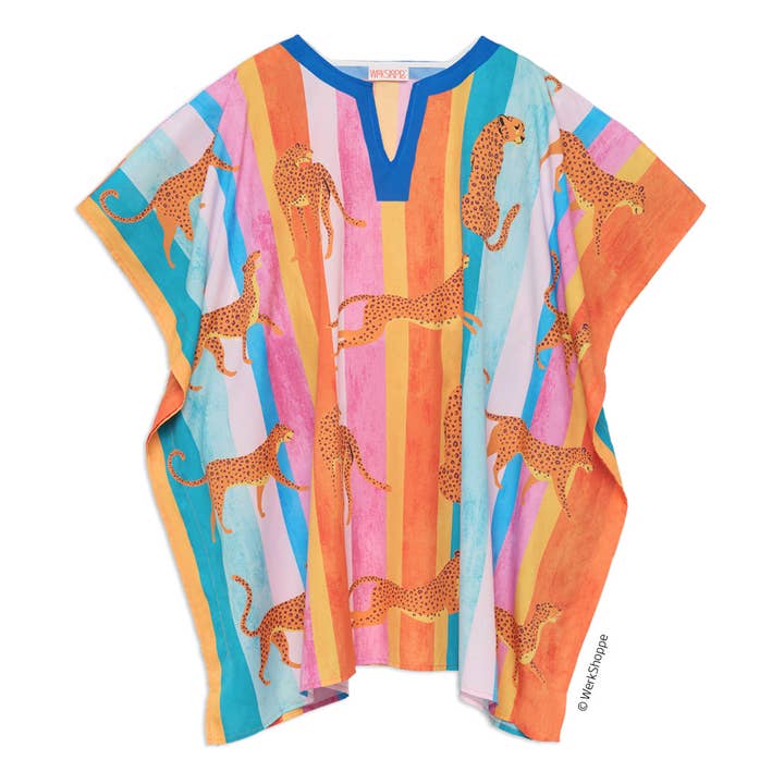 Leopard Stribet Halftan Strand- og Poolovertræk for engroshandel hos WerkShoppe