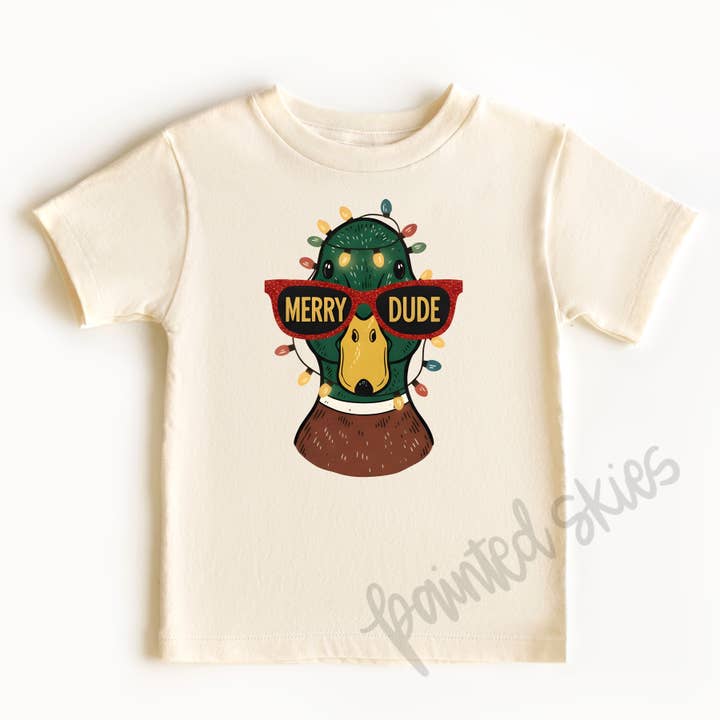 Merry Duck Christmas Boy Toddler Tee for wholesale by Painted Skies