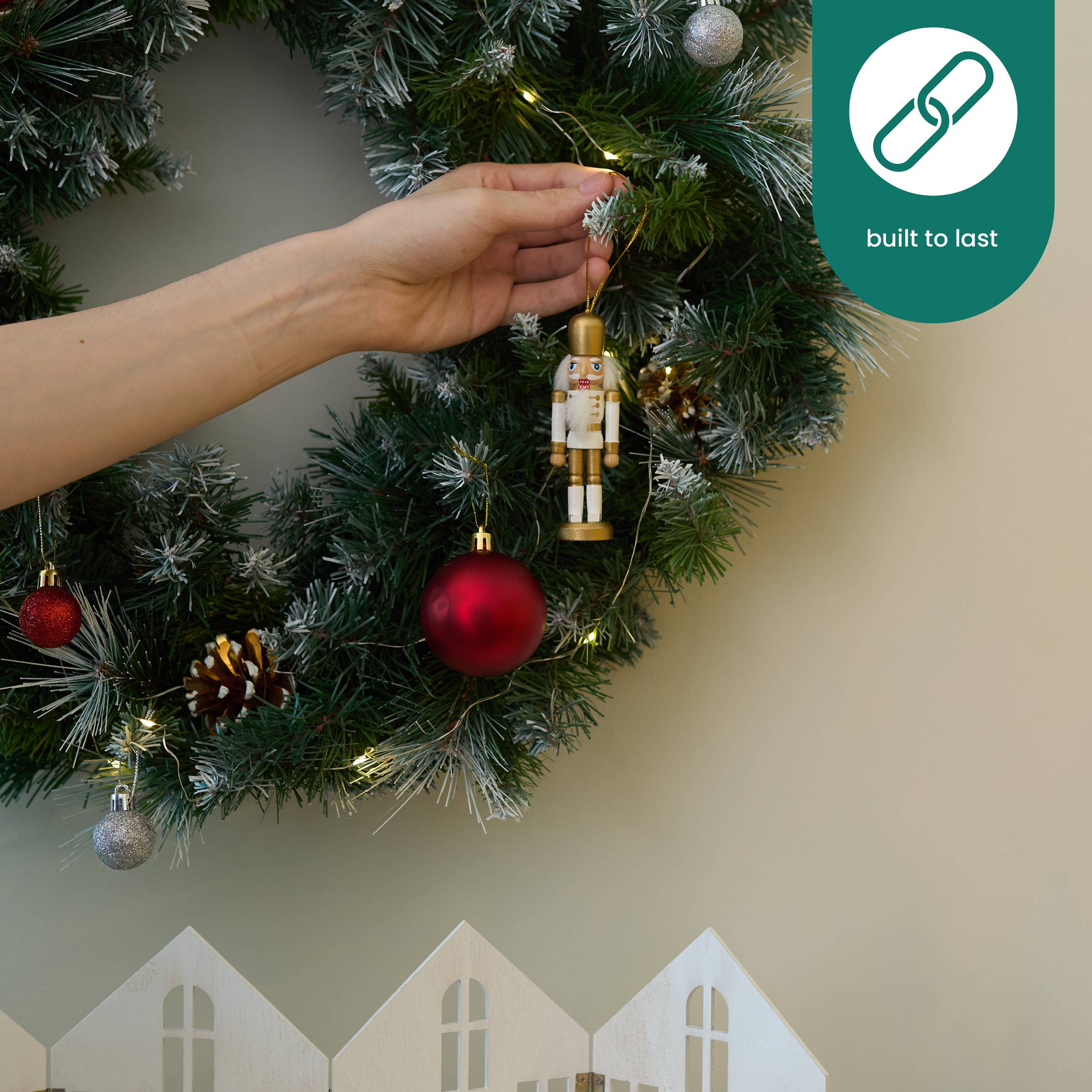 The Twiddlers - Vente Décoration de Noël - 6 décorations de soldats casse-noisette en bois doré pour sapin de Noël, 10 cm7