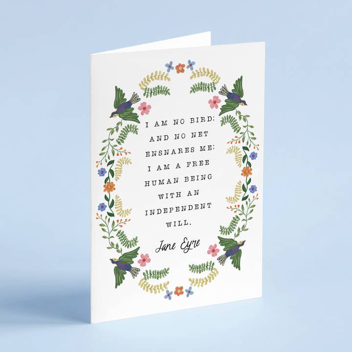 Jane Eyre - 'I Am No Bird' Literary Quote Card for wholesale by Quote and Quill