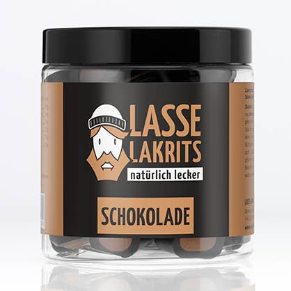 Can of licorice chocolate for wholesale by LASSE LAKRITS - natürlich lecker