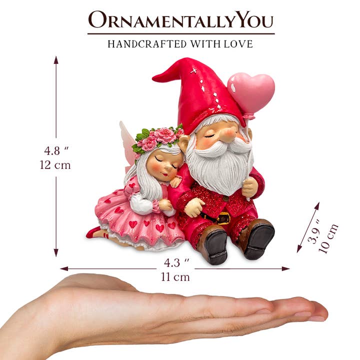 OrnamentallyYou - Vendita all'ingrosso Statuette decorative - Statuetta Piccola Coppia di Gnomi Storia d'Amore Stravagante, 4" Regalo Carino e Piccolo per San Valentino Mini Statua