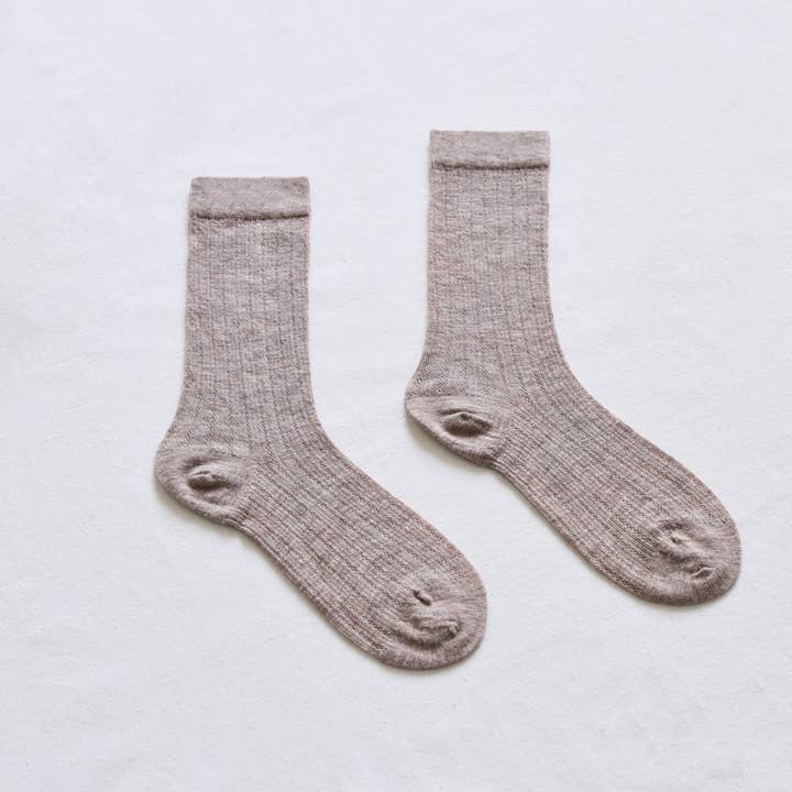 Happy Knits – wholesale Socks – Women's – Women's Thin Wool Crew Socks – Solid Color & Breathable