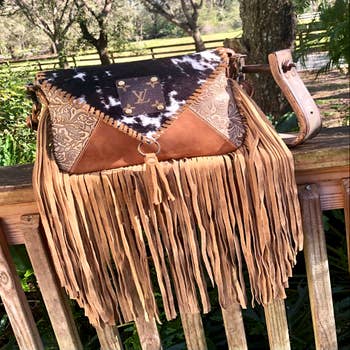 Upcycled LV Cowhide Small Cosmetic or Jewelry Pouch