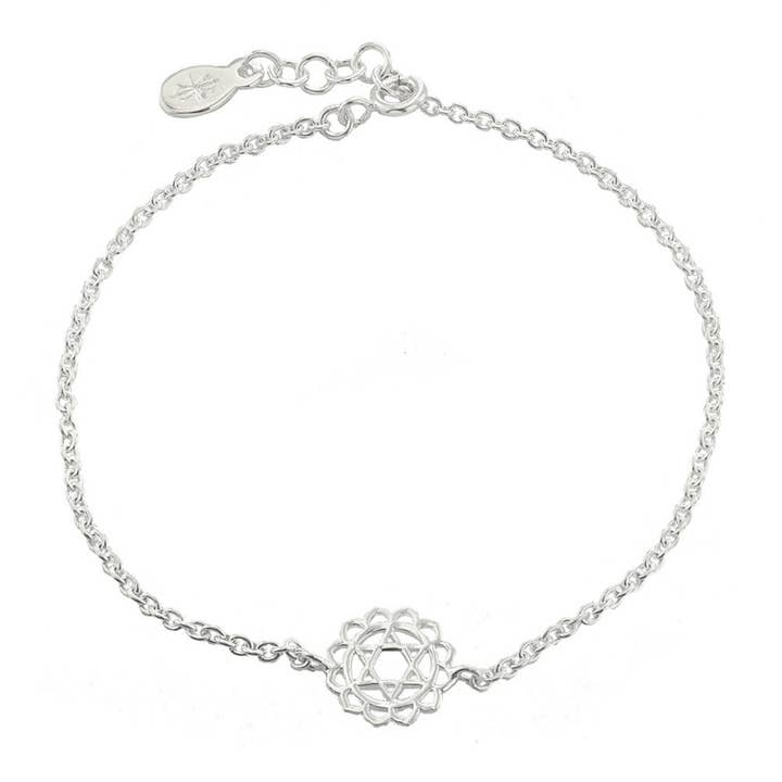 Bracciale a catena in filigrana con chakra a forma di cuore per la vendita all'ingrosso da parte di Jewelry Evolution