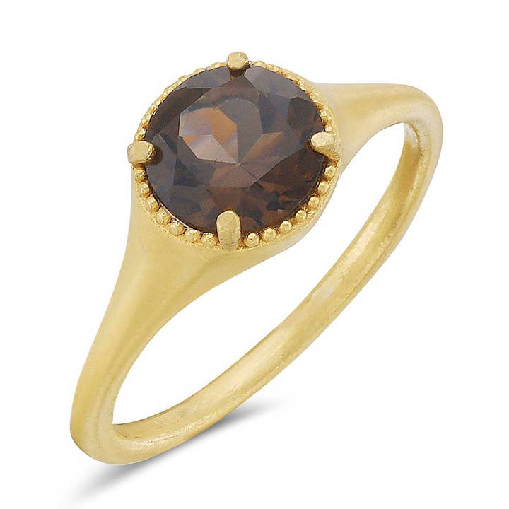 Rauchquarzring in Gold für den Großhandel von Anatoli Jewelry