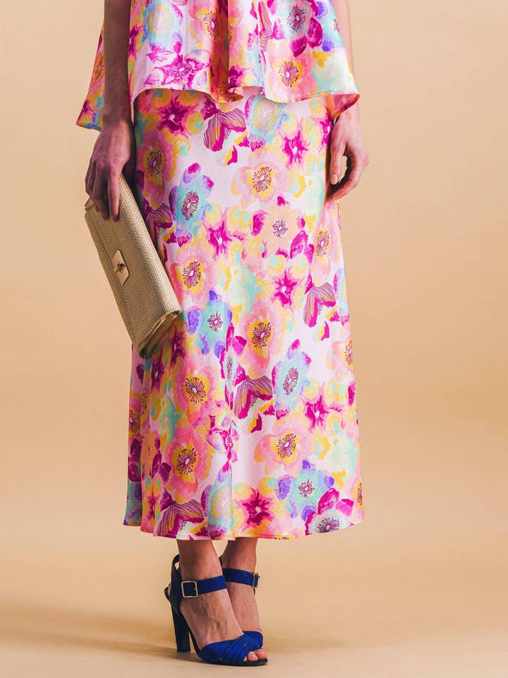 Rok ANITA pink blossom voor wholesale door Elise Chalmin
