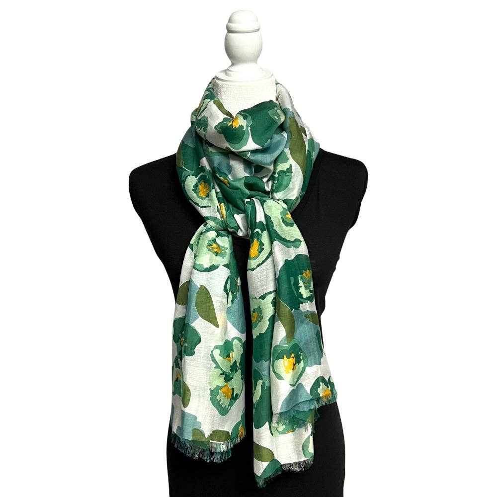 Humble Hilo – Cachecol - Mulher por atacado – Lenço Humble Hilo com arte de papoulas vetoriais8