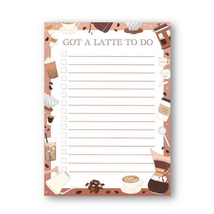 Fik en Latte To Do Notepad for engroshandel hos Designs with Jamie
