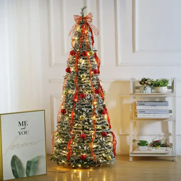 SINT - Wholesale Artificial Christmas Tree - Premium 6ft Artificial Pre-Decorated Lighted Christmas Tree8