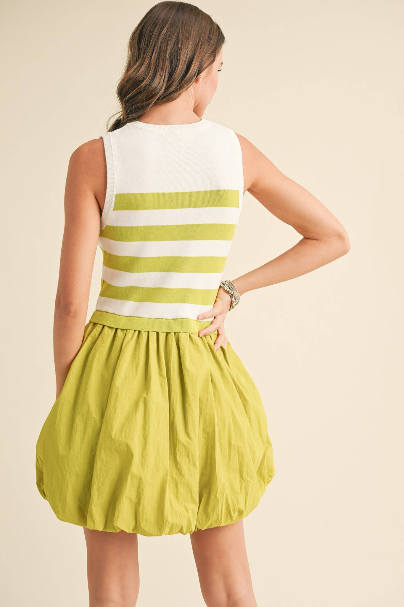 &MERCI – Vestido - Mulher por atacado – VESTIDO MINI COM BAINHA BOLHA EM MÍDIA MISTA MDR371031