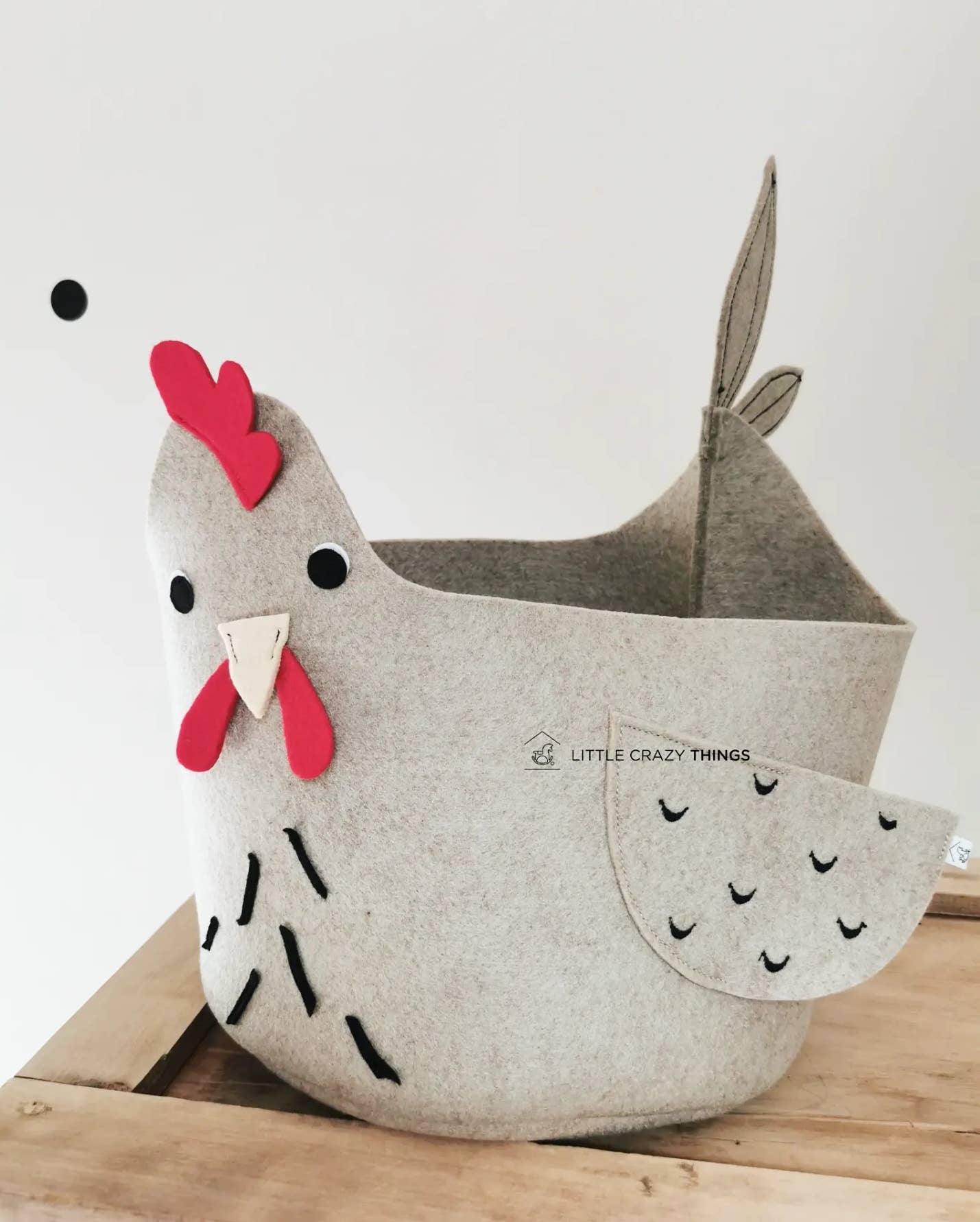 Little Crazy Things - Vendita all'ingrosso Cestini - Cestino pasquale in feltro a forma di gallina, tema fattoria e vita in ranch3