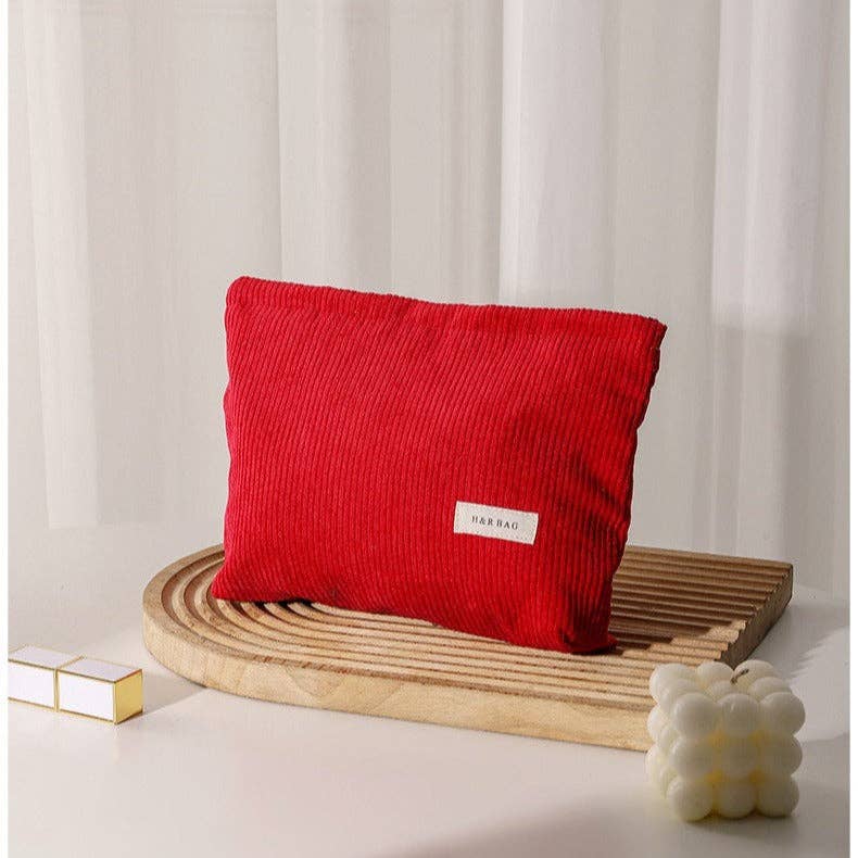 Dipped Shop - Wholesale Make-up/cosmetic bag - Simple Solid Color Corduroy Cosmetic Bag DPB10238