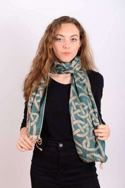 Blue IRS-008F Celtic Trad Pashmina 65cm x 190cm for wholesale on Faire