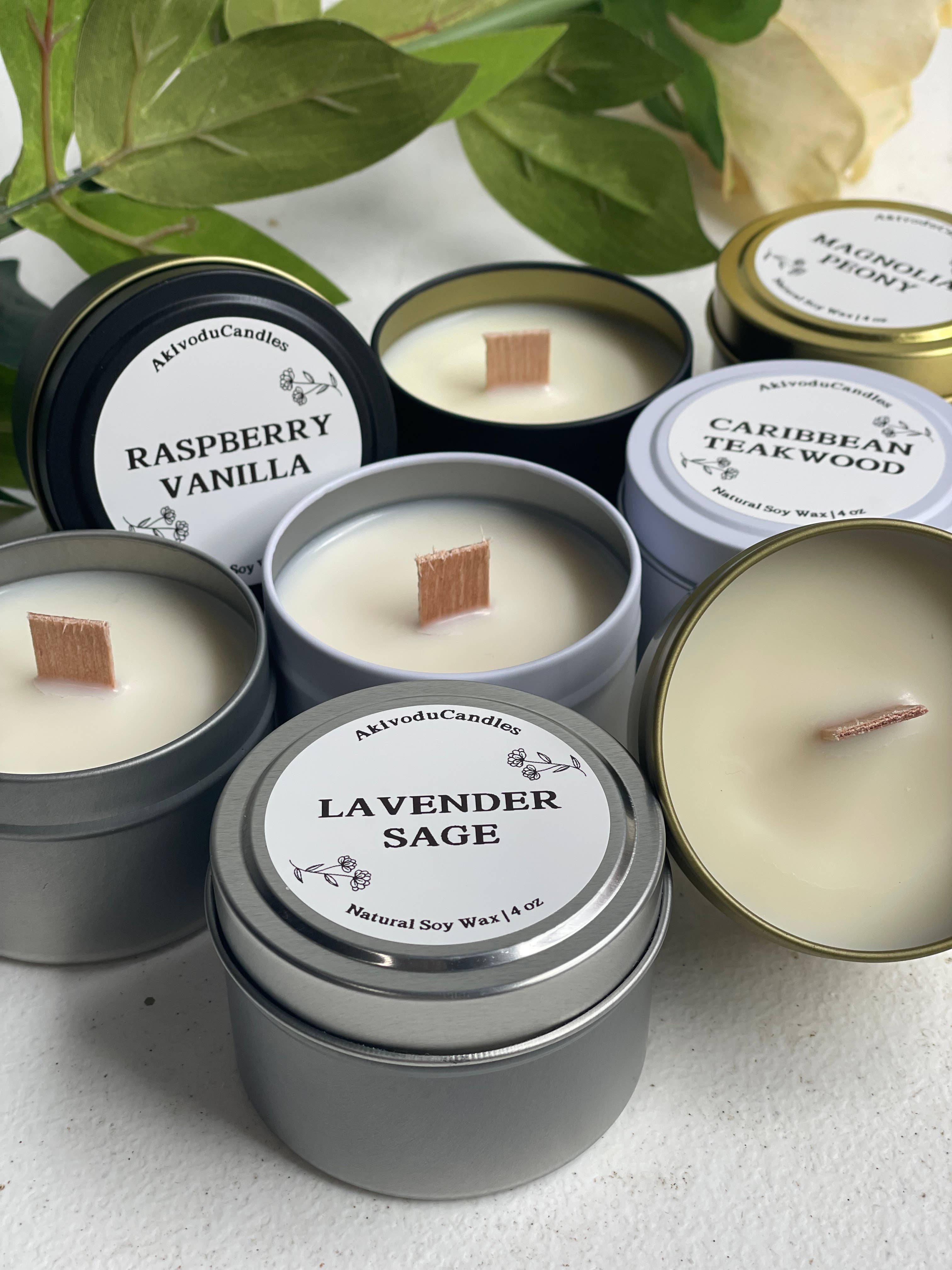 Akivodu Candles – Großhandel Reisekerzen – Holzdochtkerze 113 g – verschiedene Düfte9