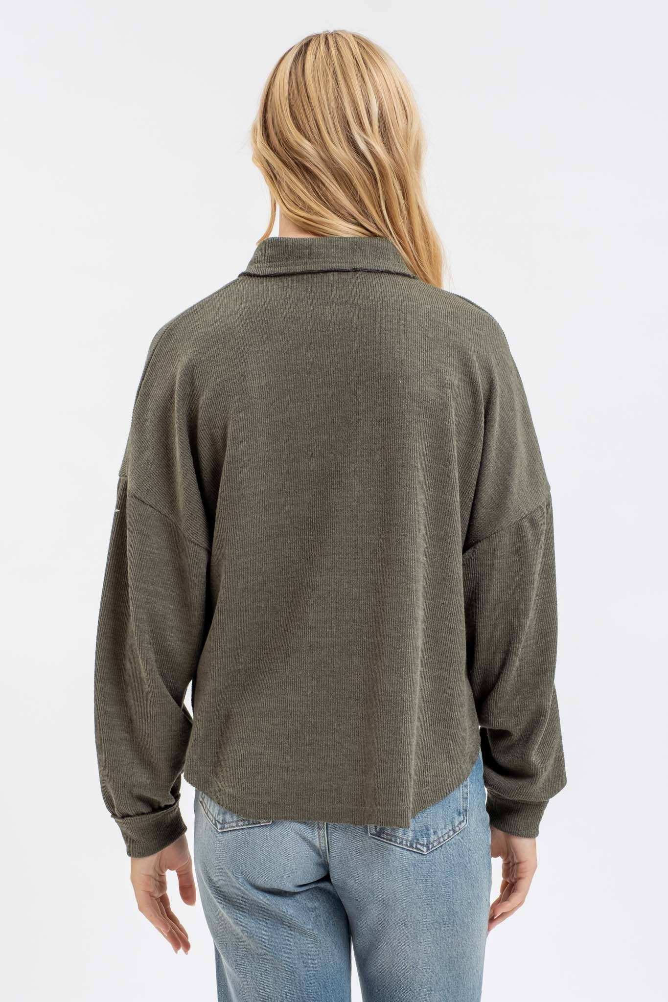 Blu Pepper - Venta al por mayor Jersey corto de punto - Mujer - TOP DE PUNTO CON CUELLO Y BORDES CRUDOS11