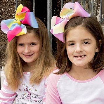 The Hair Bow Company - Wholesale Hair Bow - Kids - Rainbow Print Texas Size Hair Bows