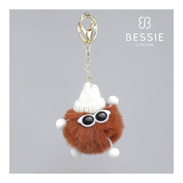 Bessie London - Wholesale Keychain – Women's - SMALL PLUSH BALL CHARM KEYRING