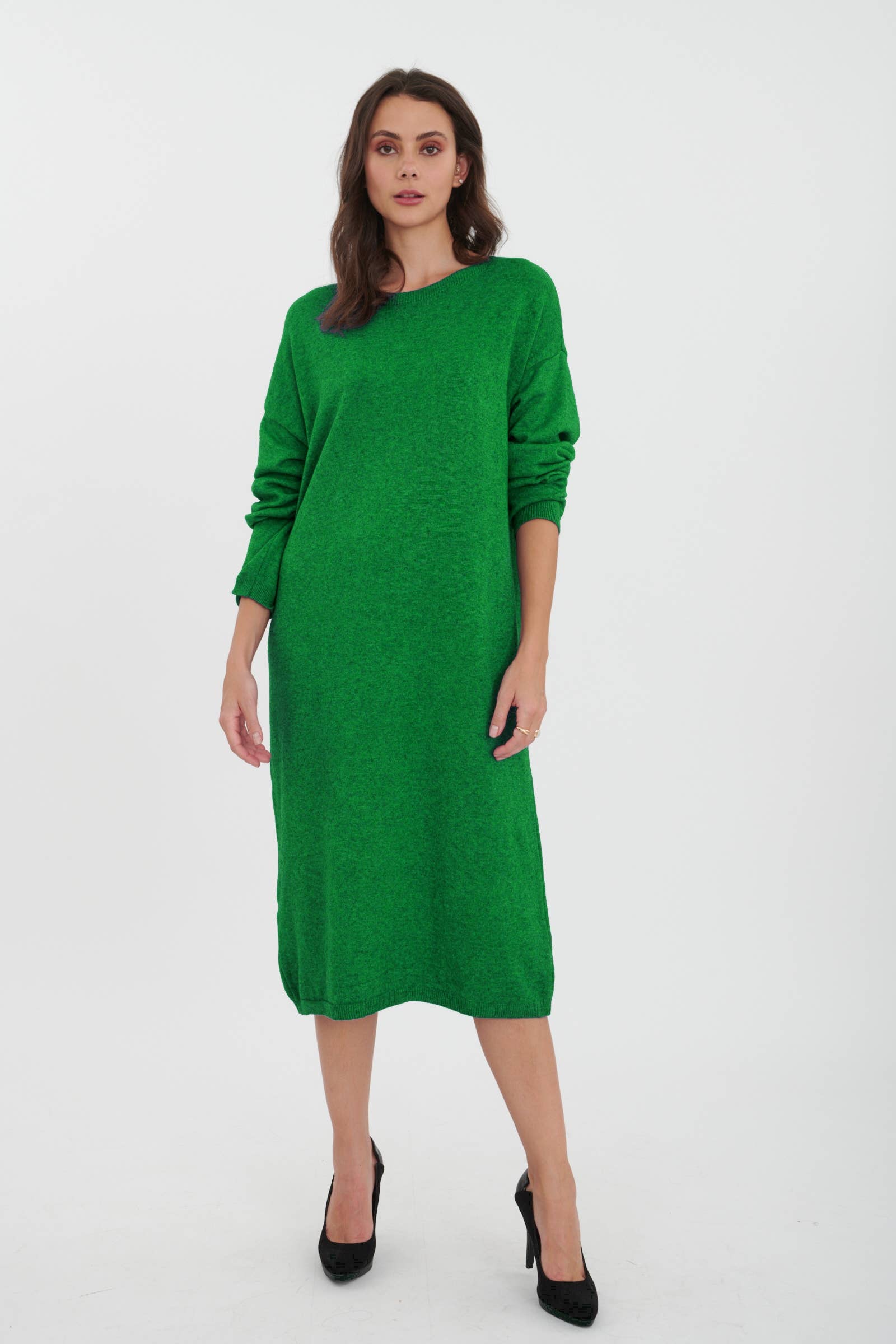 ORNELLA PARIS - Wholesale Dress - Women's - LEL-R22271 plain long sweater dress15