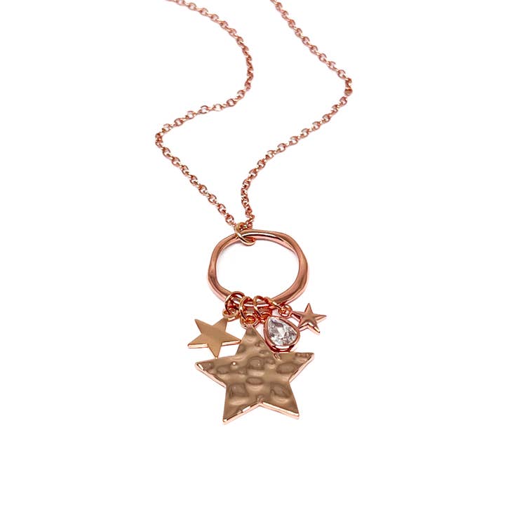 Joanna Star Charm Necklace - Rose Gold for wholesale by Clementine Jewellery