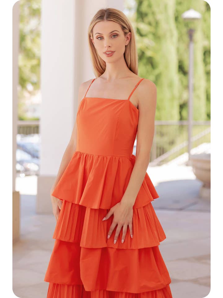 Strut & Bolt - Vendita all'ingrosso Vestito - Donna - Maxi abito in popeline a strati con pieghe miste13