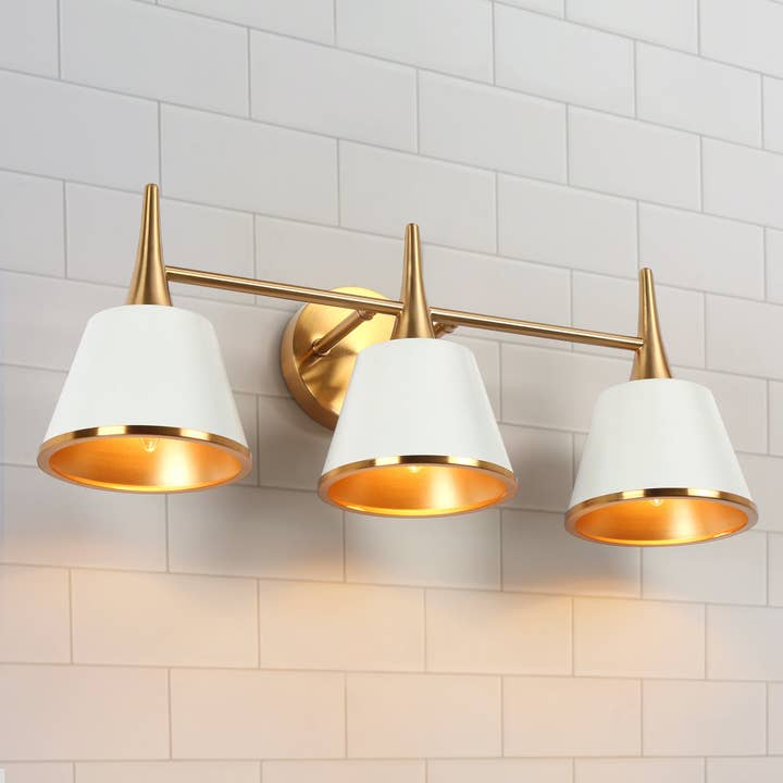 Idaikos 3-Light Brass Bathroom Vanity Light for wholesale by Belles Lighting