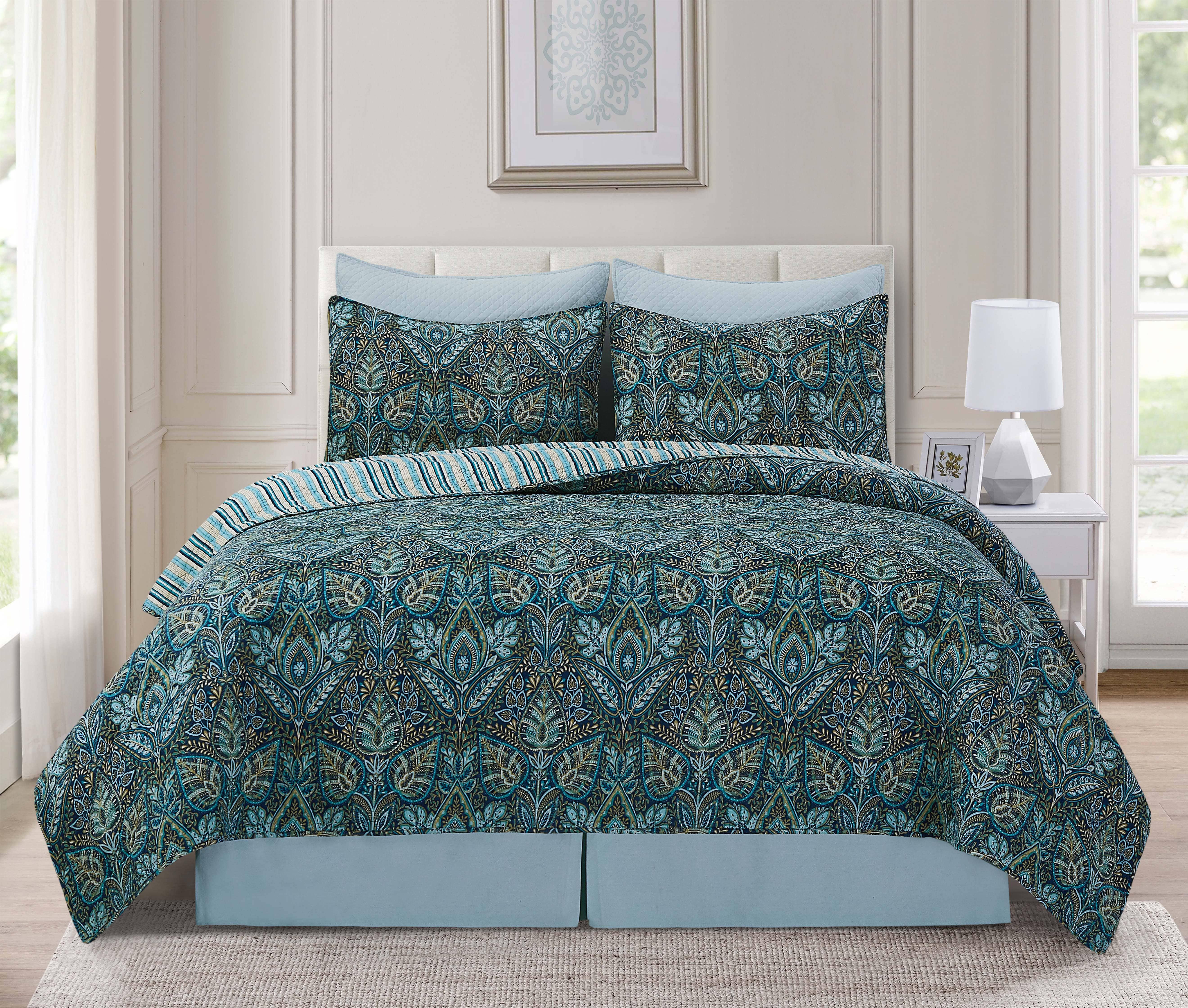 C&F Home - Wholesale Bedding Set - Bailey Blue Floral Quilt Set1