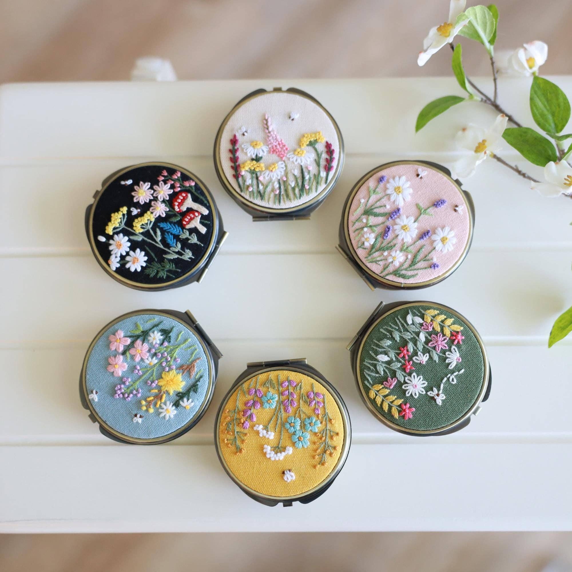 Finer Embroidery – wholesale Jewellery box/organiser – Floral Embroidered Jewelry Box with Mirror7