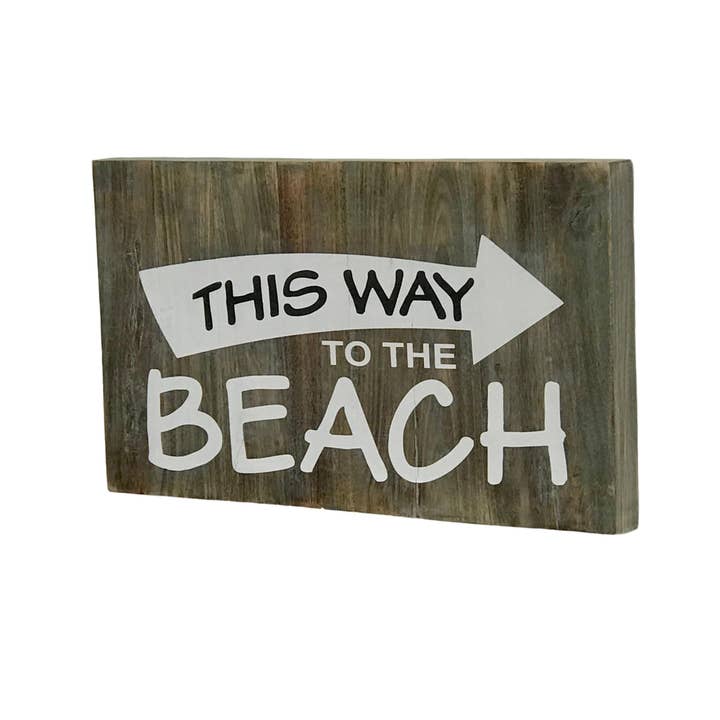 Targa da parete in legno «This Way to the Beach» per la vendita all'ingrosso da parte di Wilco Home