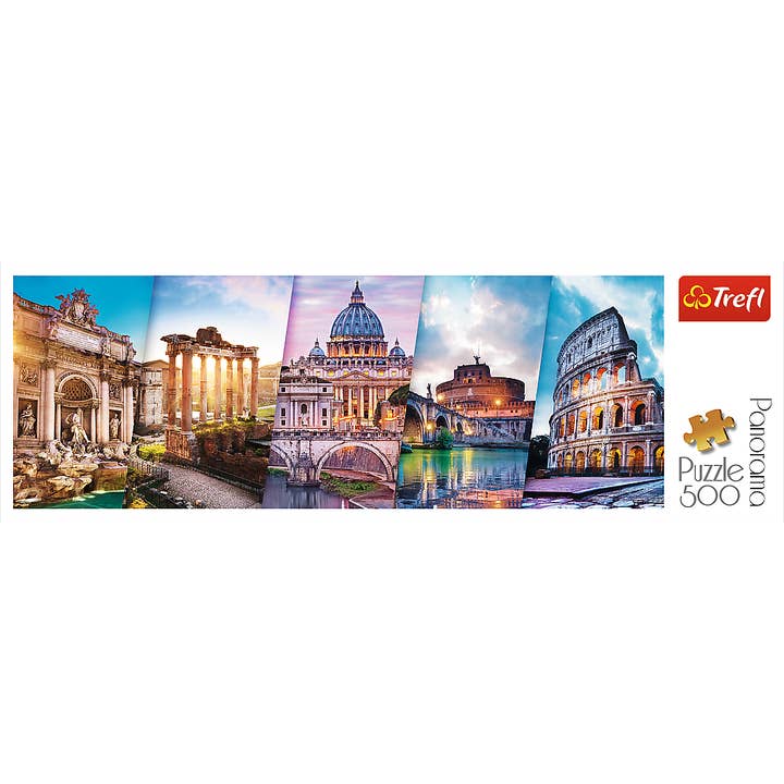 CASTORLAND by Bridge Toys - Vendita all'ingrosso Puzzle - Adulti - Puzzle Panorama da 500 pezzi, viaggio in Italia, monumenti iconici, puzzle per adulti, Trefl 29505