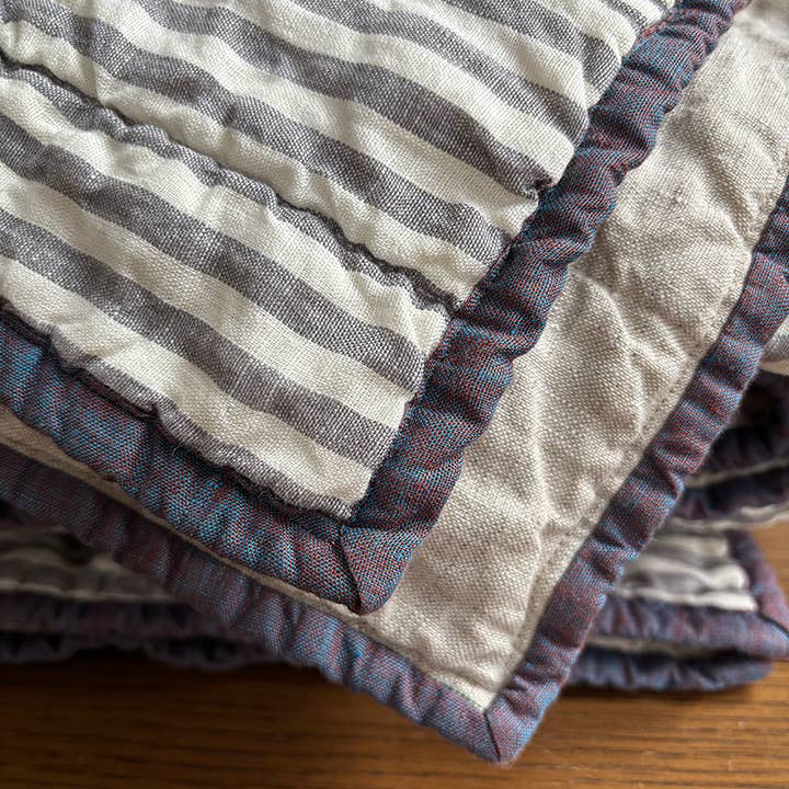 Mathilde - Wholesale Throw Blanket - Simple Lines Throw Sand/Fog Stripe3