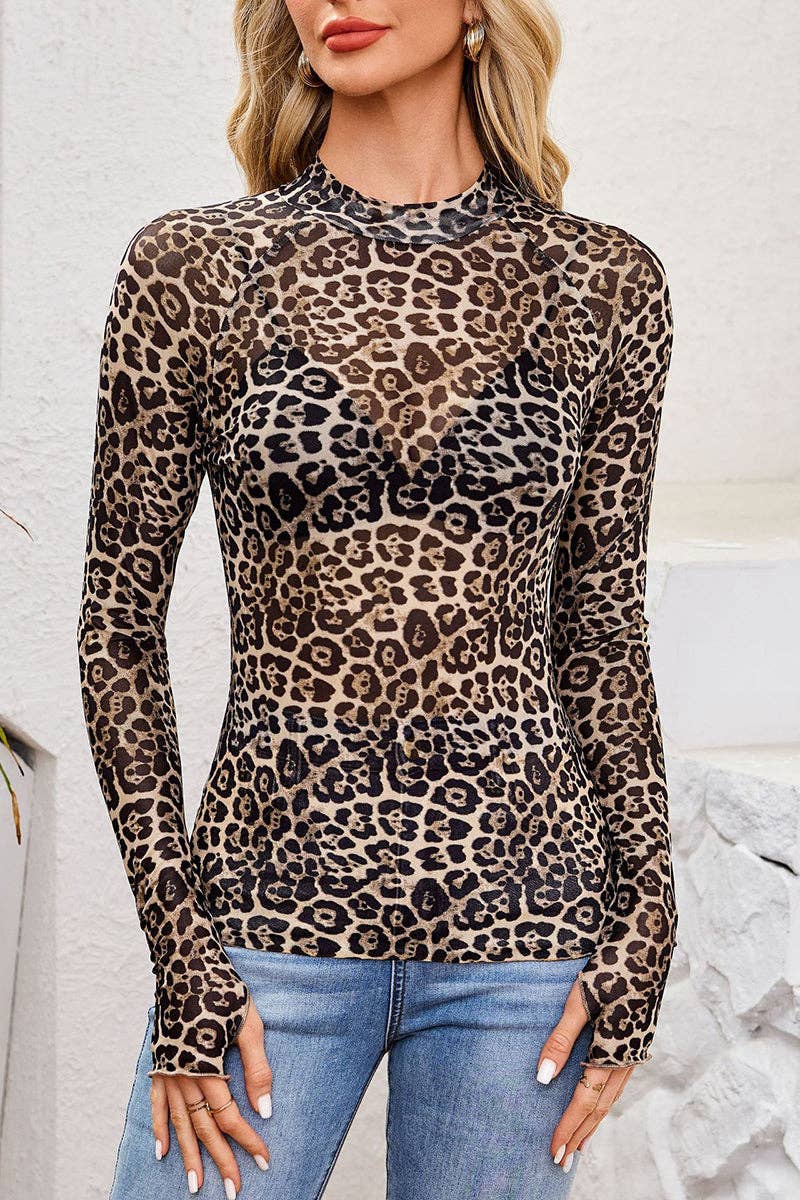 Mccolin - Vendita all'ingrosso Camicetta - Donna - Top a maniche lunghe in rete floreale8