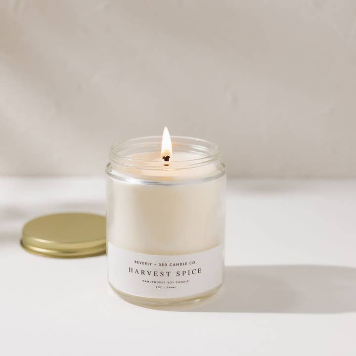 Harvest Spice 9oz - Soy Candle for wholesale by Beverly and 3rd Candle Co.