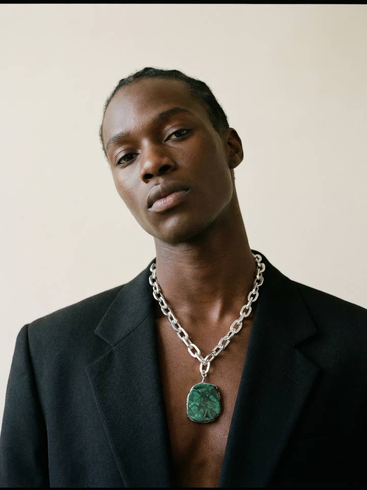 Slät Malakithalsband · Silverpläterad för wholesale av PHOEBE´S