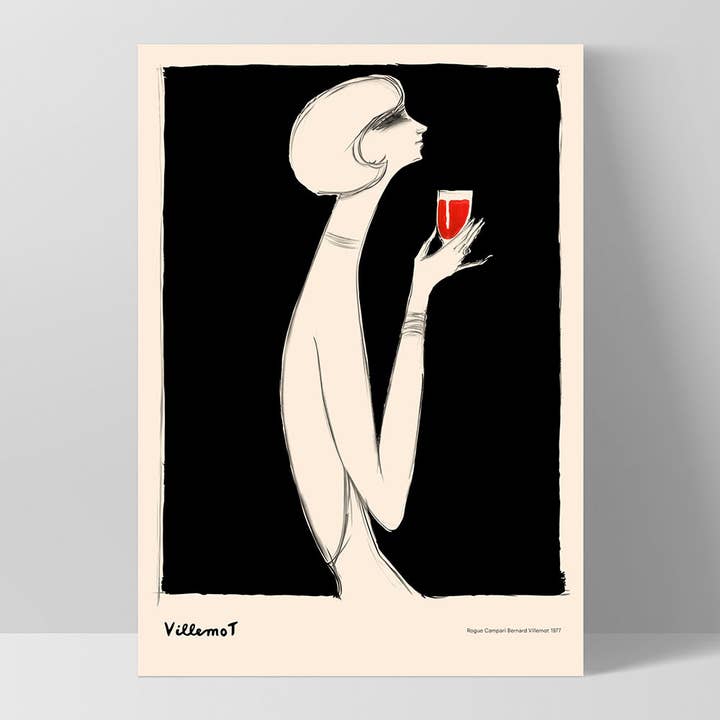 Rouge Campari Poster Villemot 1977. Remastered Wall Art and other Purchase Wholesale wedding kippot. Free Returns & Net 60 Terms on Faire trending on Faire.