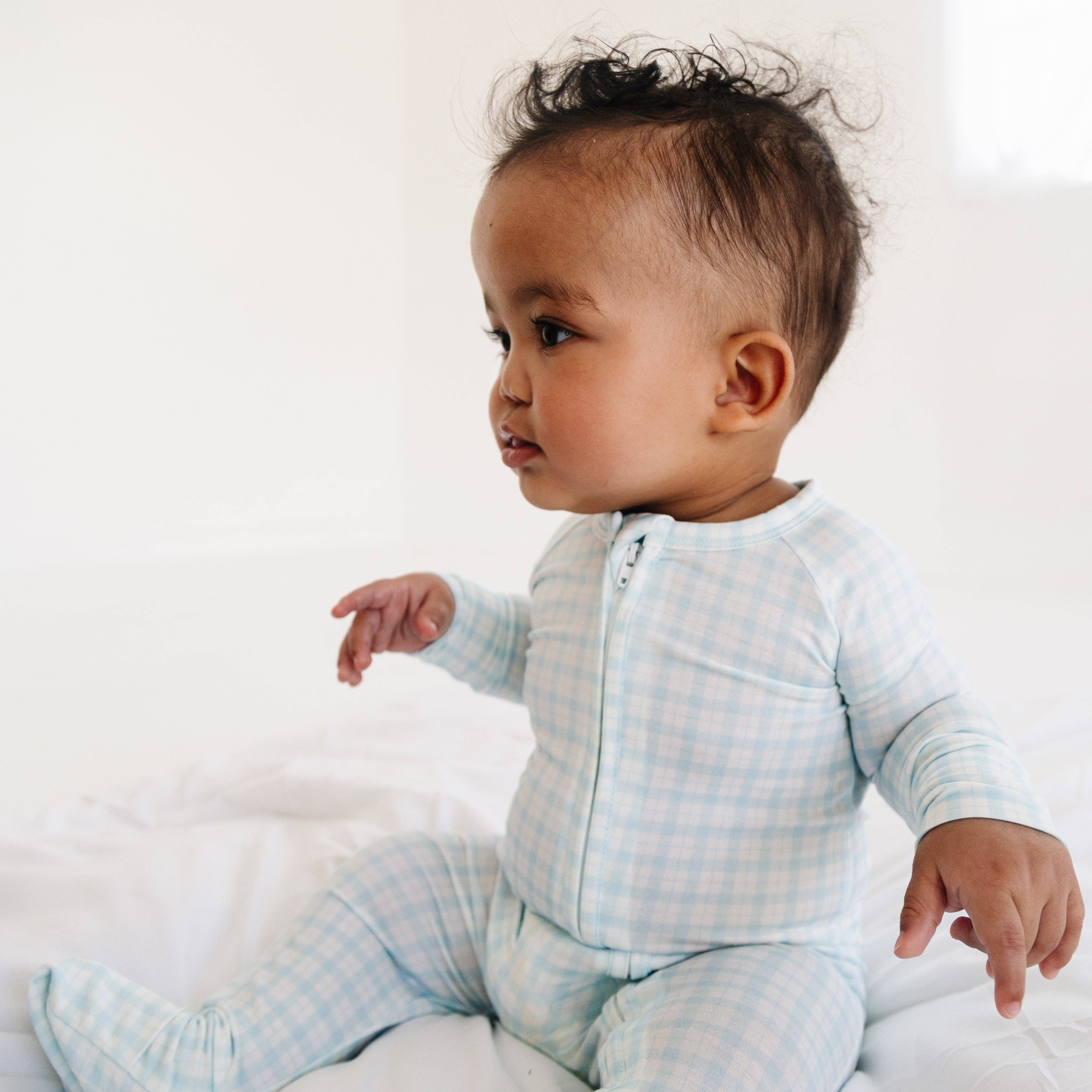 Motette - Vente Grenouillère – bébé - Dormeur en bambou Coastal Check2